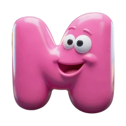 The RMA M — a glossy pink letter character